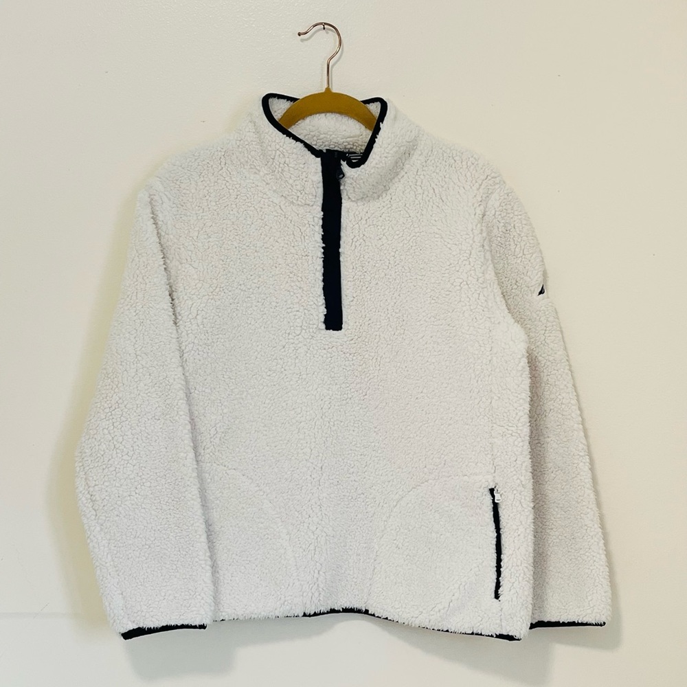 Nautica Shearling Half-Zip Women’s Pullover teddy jacket Size L